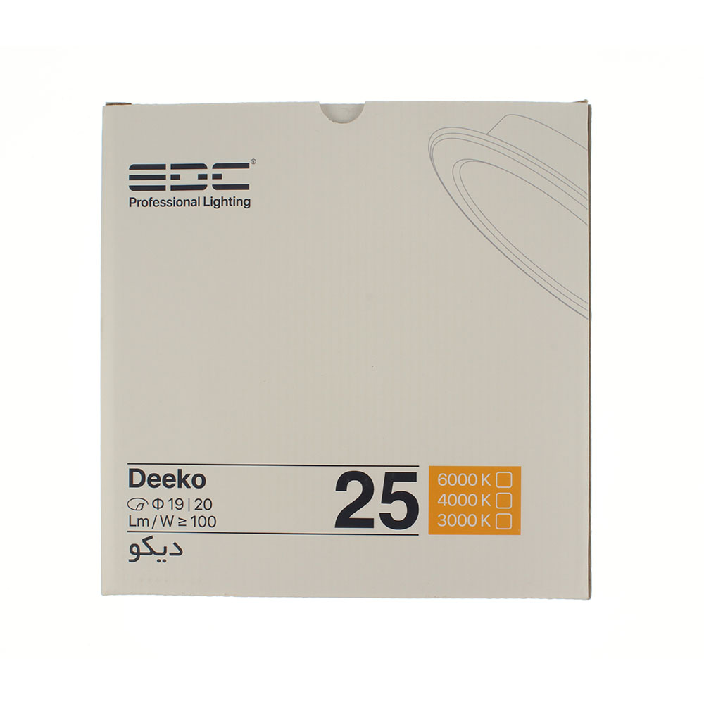  چراغ سقفی  توکار دیکو25 وات گرد 